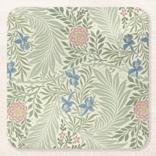 William Morris Larkspur Floral Wallpaper Square Paper Coaster