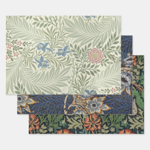 William Morris Larkspur Floral Wallpaper Wrapping Paper Sheet