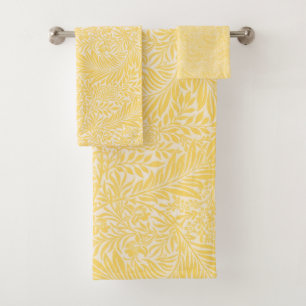 William Morris - Larkspur Leaves & Flower Pattern Bath Towel Set