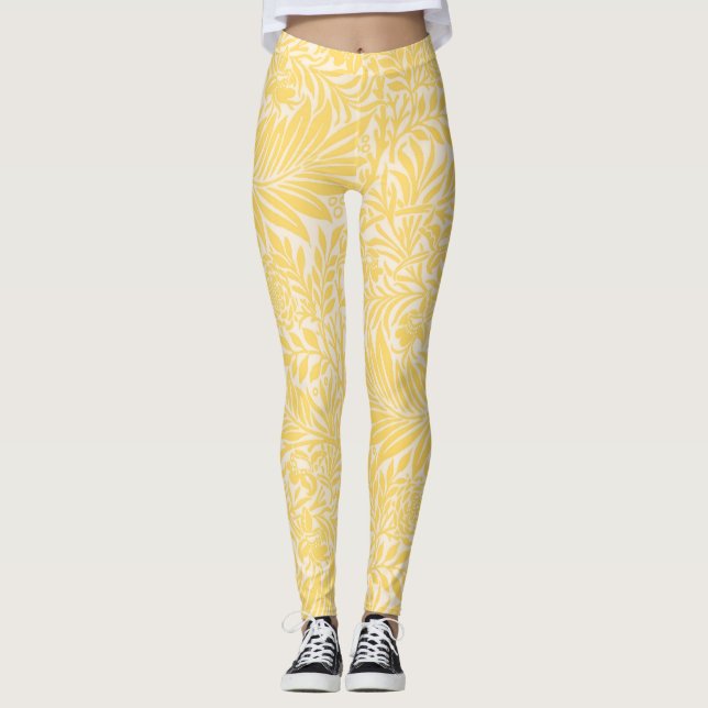 William Morris - Larkspur Leaves & Flower Pattern Leggings (Front)