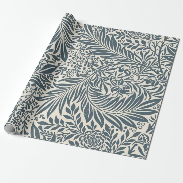 William Morris Larkspur Wrapping Paper (Unrolled)