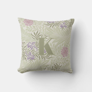 William Morris Lavender & Pink Larkspur Pattern Throw Pillow