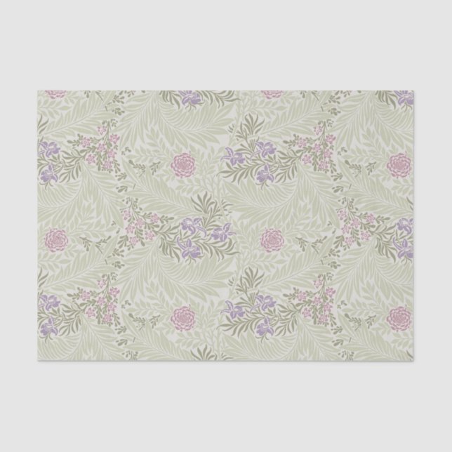 William Morris Lavender & Pink Larkspur Pattern Tissue Paper (Front)