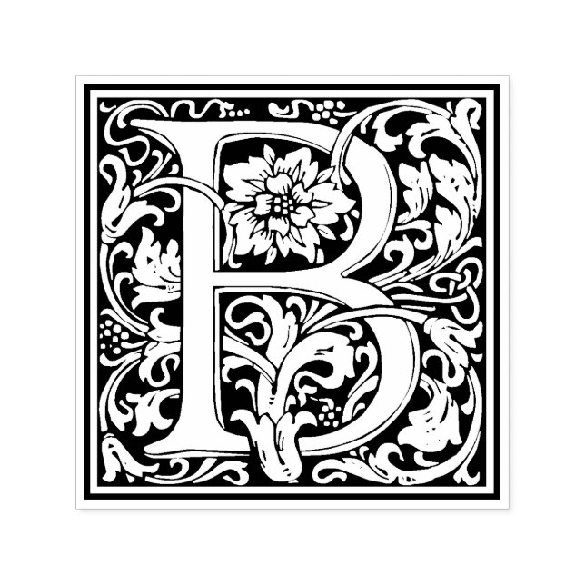 William Morris Letter B Victorian Floral Stamp (Design)