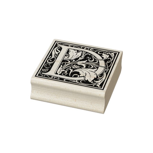 William Morris Letter D Monogram Rubber Stamp (Stamp)
