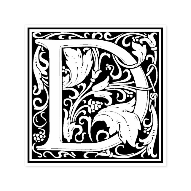 William Morris Letter D Victorian Floral Stamp (Design)