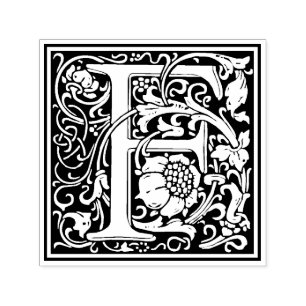 William Morris Letter F Victorian Floral Stamp