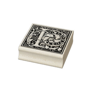 William Morris Letter L Rubber Stamp