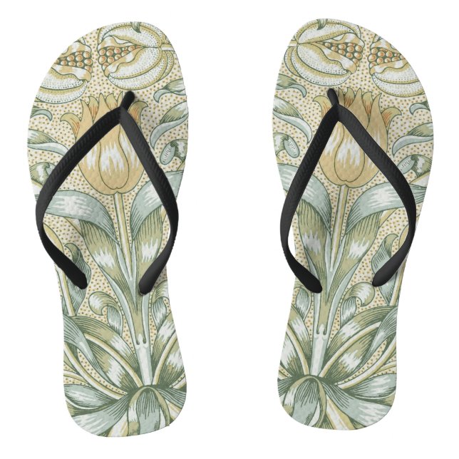 William Morris Lily and Pomegranate Flower Classic Flip Flops (Footbed)