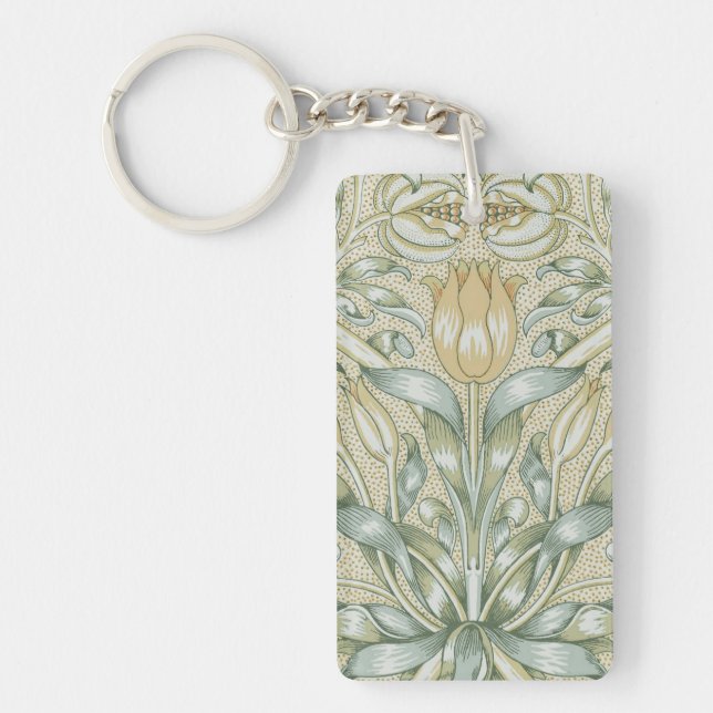 William Morris Lily and Pomegranate Flower Classic Keychain (Front)