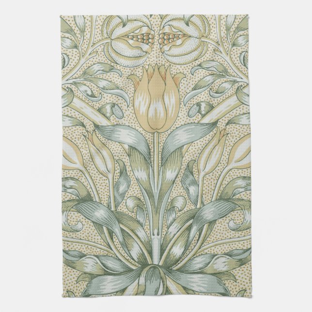 William Morris Lily and Pomegranate Flower Classic Kitchen Towel (Vertical)