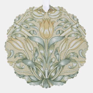 William Morris Lily and Pomegranate Flower Classic Ornament Card