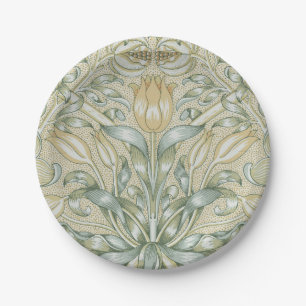 William Morris Lily and Pomegranate Flower Classic Paper Plate
