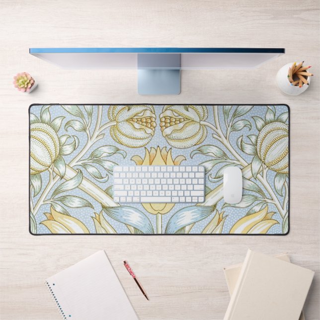 William Morris Lily and Pomegranate Flower Pattern Desk Mat (Office 1)