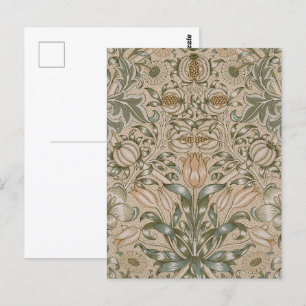 William Morris Lily and Pomegranate Flower Pattern Postcard