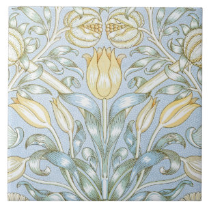 William Morris Lily and Pomegranate Flower Pattern Tile