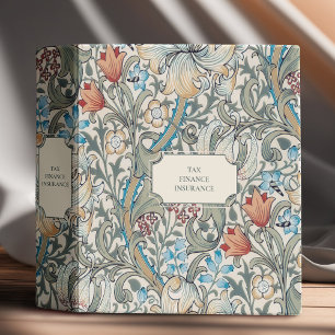 William Morris Lily Art Nouveau Blue Light Floral Binder
