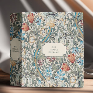 William Morris Lily Art Nouveau Blue Light Floral Binder