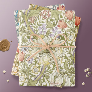 William Morris Lily Art Nouveau Floral Wrapping Pa Wrapping Paper Sheet