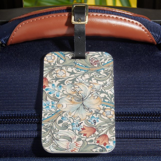 William Morris Lily Art Nouveau Luggage Tag (Front Insitu 2)
