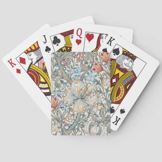 William Morris Lily Art Nouveau Playing Cards (Back)