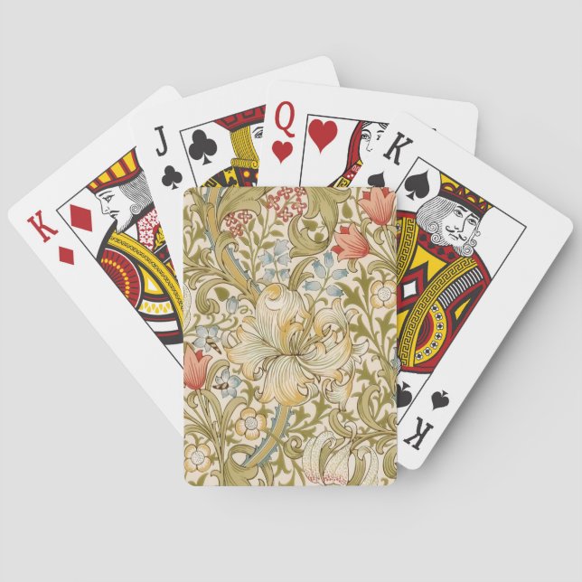 William Morris Lily Art Nouveau Playing Cards (Back)