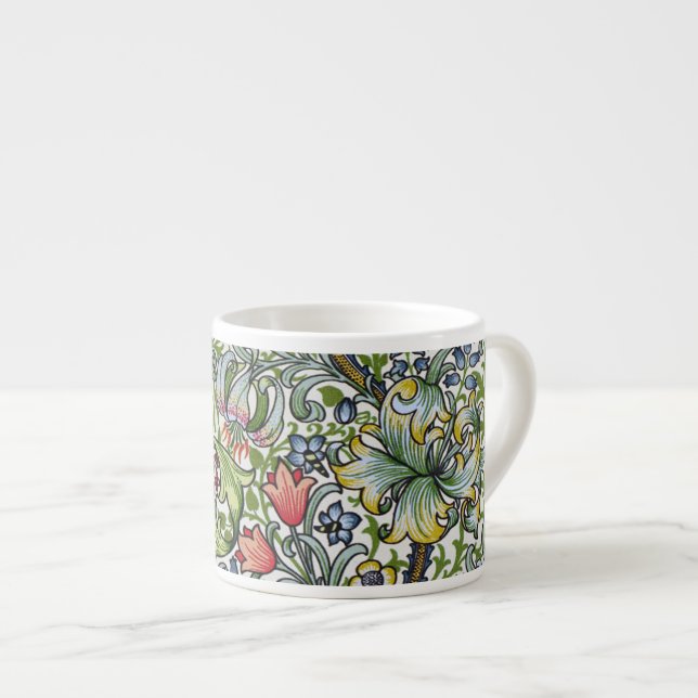 William Morris Lily Floral Chintz Pattern Espresso Espresso Cup (Front Right)