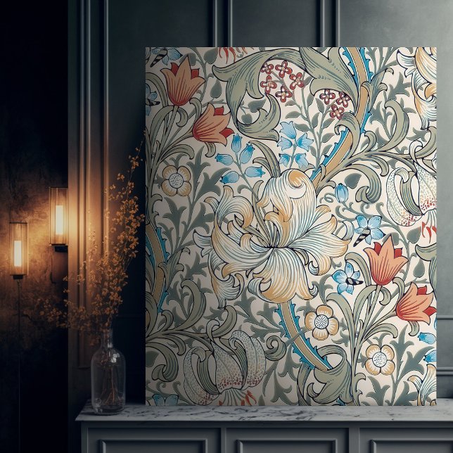 William Morris Lily Vintage Pattern Canvas Print (Creator Uploaded)