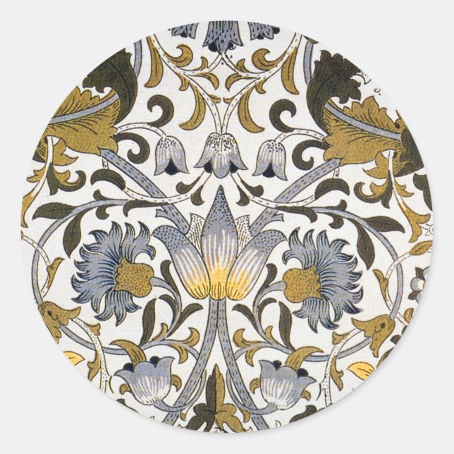 William Morris Lodden floral flower Classic Round Sticker (Front)