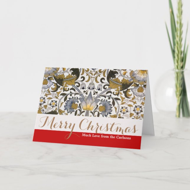 William Morris Lodden floral flower Holiday Card (Front)