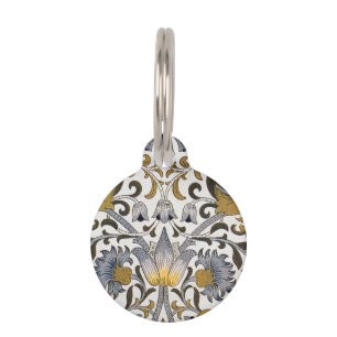 William Morris Lodden floral flower Pet Tag