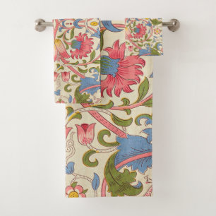 William Morris Lodden floral flower wallpaper Bath Towel Set