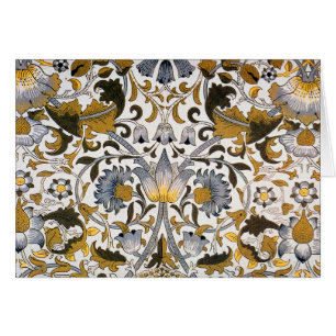 William Morris Lodden Floral Pattern: Blue Gold 