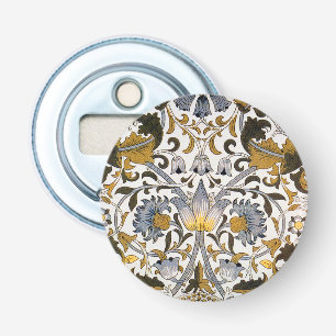 William Morris Lodden Floral Pattern: Blue Gold  Bottle Opener