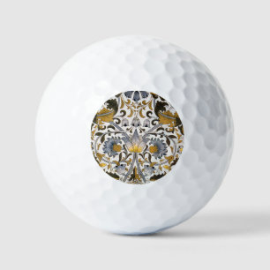 William Morris Lodden Floral Pattern: Blue Gold  Golf Balls