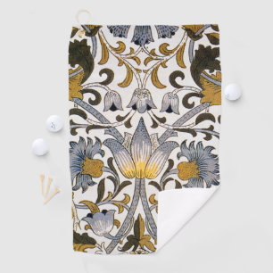 William Morris Lodden Floral Pattern: Blue Gold  Golf Towel