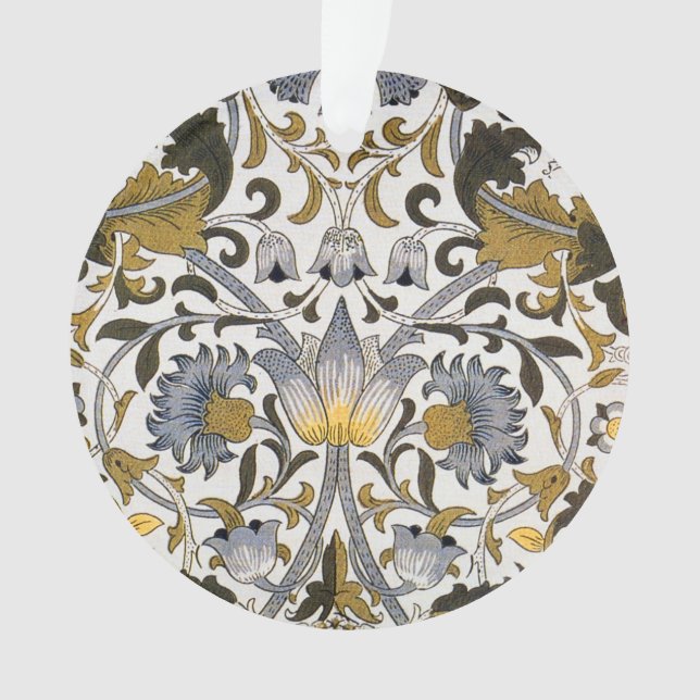 William Morris Lodden Floral Pattern: Blue Gold  Ornament (Front)