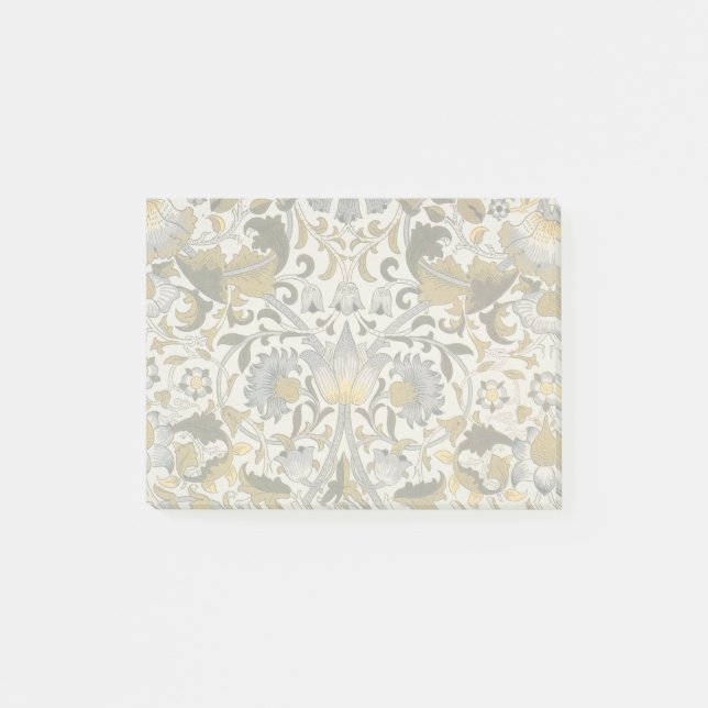 William Morris Lodden Floral Pattern: Blue Gold  Post-it Notes (Front)