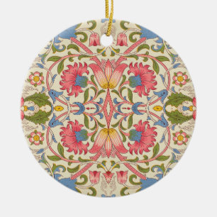 William Morris Lodden Floral Pattern Pastel  Ceramic Ornament