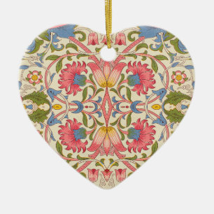 William Morris Lodden Floral Pattern Pastel Ceramic Ornament