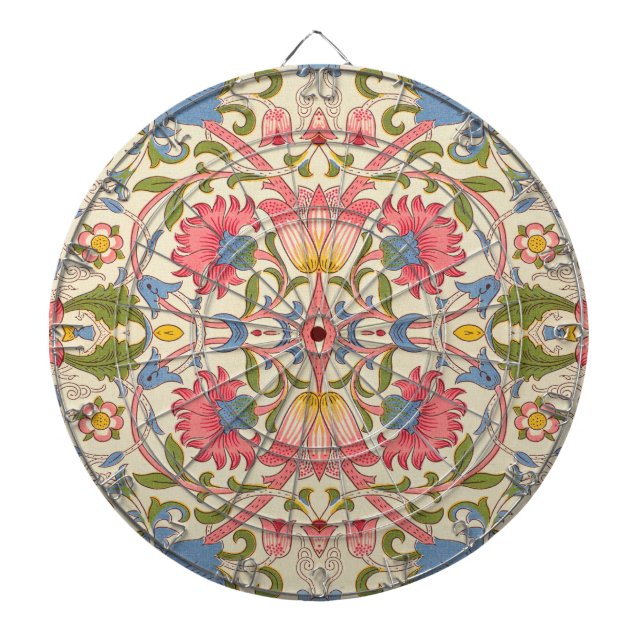 William Morris Lodden Floral Pattern Pastel  Dartboard (Front)
