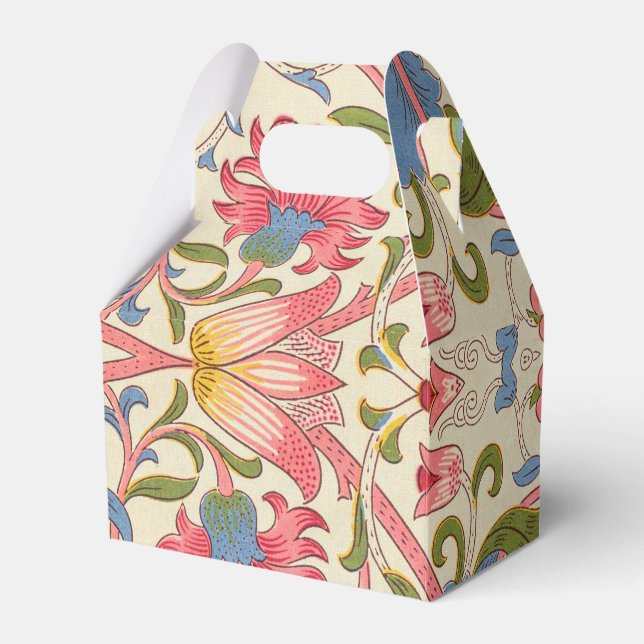 William Morris Lodden Floral Pattern Pastel  Favor Box (Front Side)