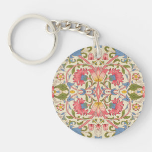 William Morris Lodden Floral Pattern Pastel Keychain