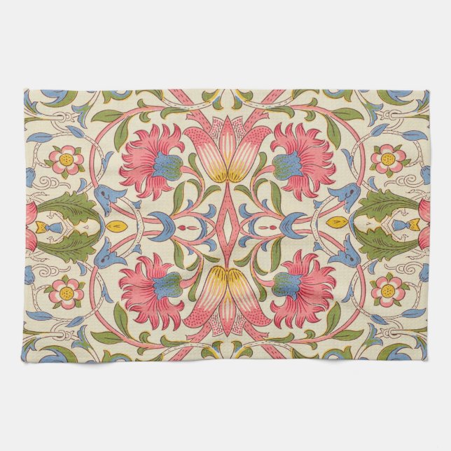 William Morris Lodden Floral Pattern Pastel  Kitchen Towel (Horizontal)
