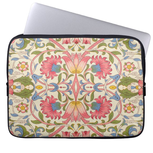William Morris Lodden Floral Pattern Pastel  Laptop Sleeve (Front)