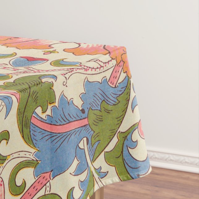 William Morris Lodden Floral Pattern Pastel  Tablecloth (In Situ)