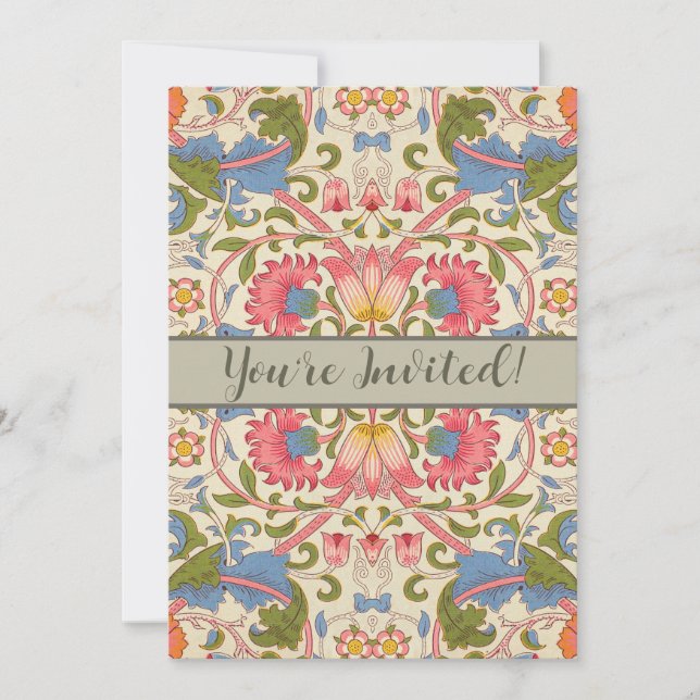William Morris Lodden Spring Wallpaper Art  Invitation (Front)