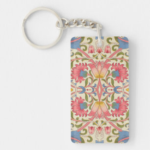 William Morris Lodden Spring Wallpaper Art  Keychain