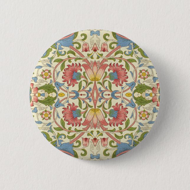 William Morris Loddon Blossom Floral Patterns 2 Inch Round Button (Front)