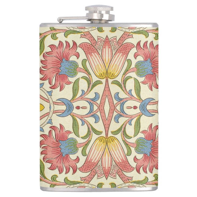 William Morris Loddon Blossom Floral Patterns Hip Flask (Front)